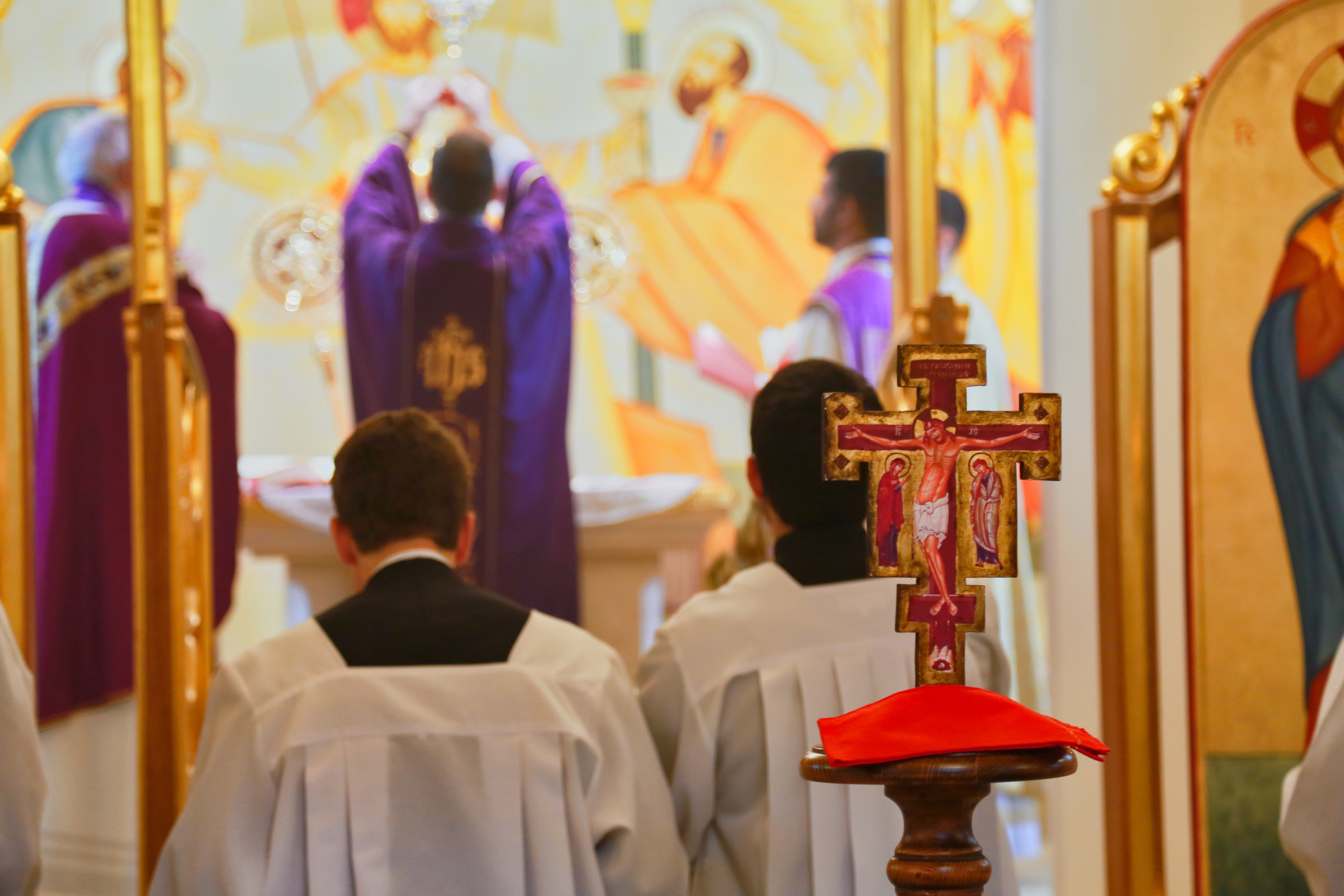 Byzantine liturgy during the sacrifice of Mass