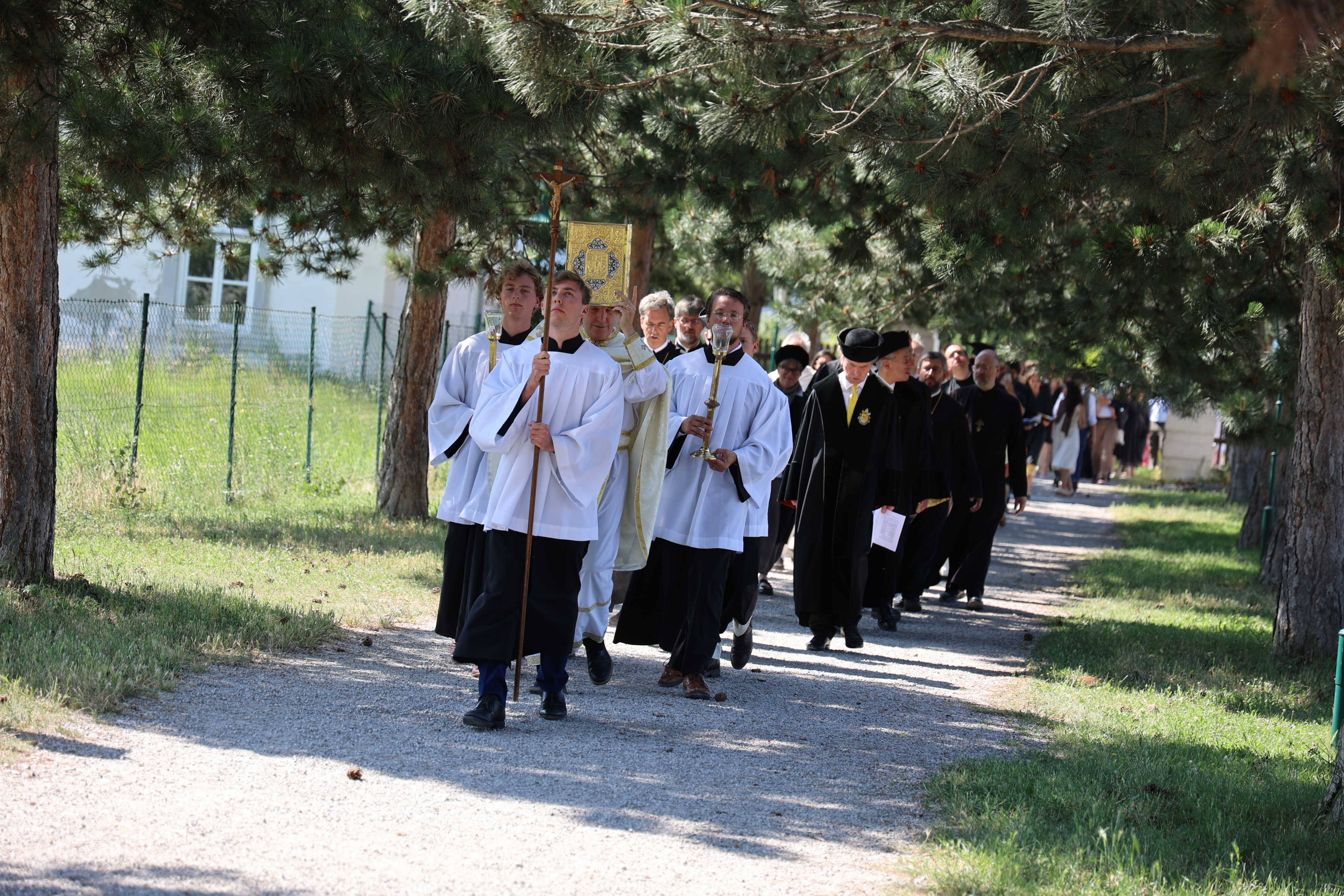Students in a liturgical moment at the chapel
