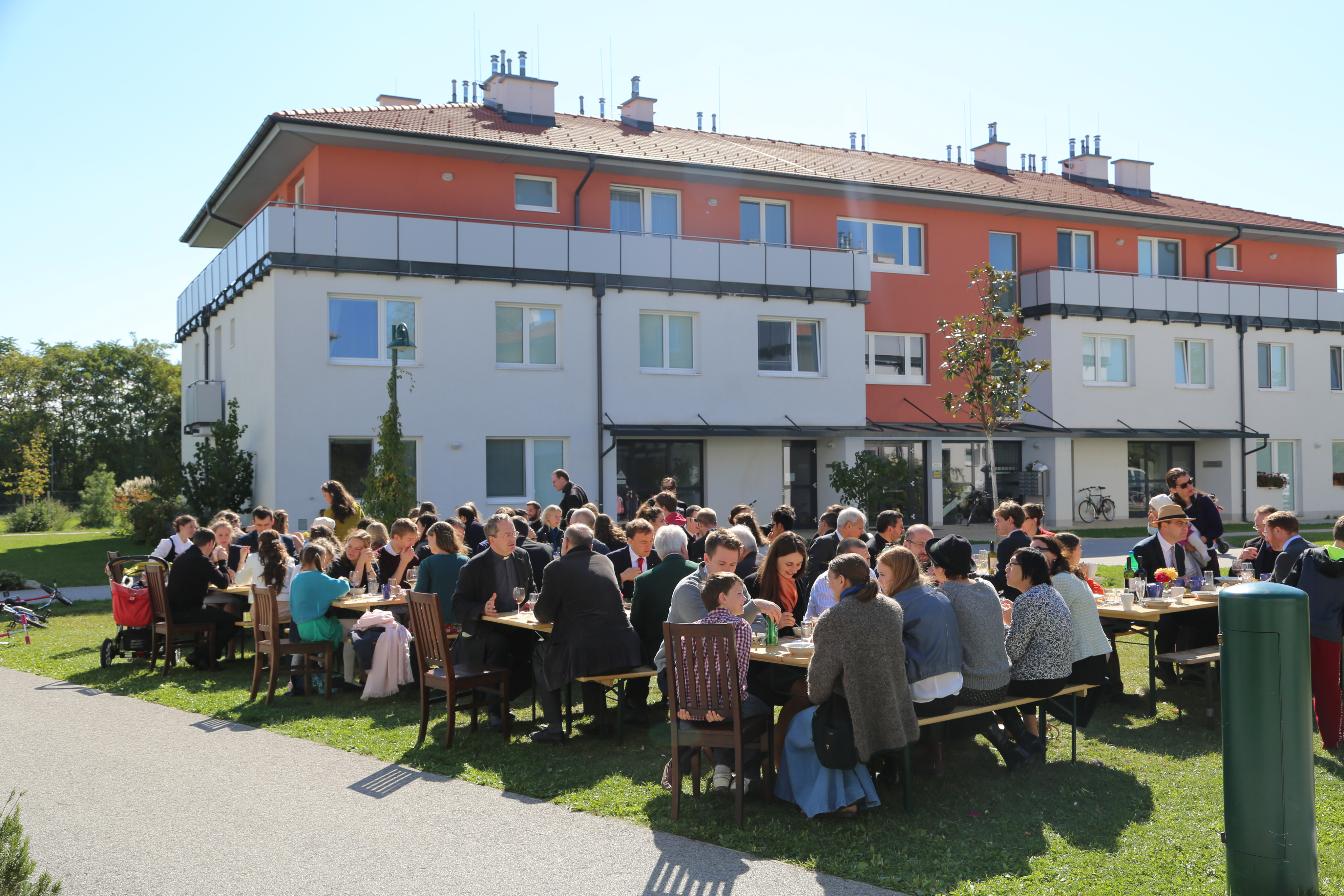 Feast in the campus courtyard