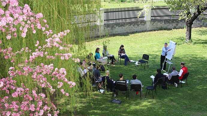 Garden seminar with students at ITI